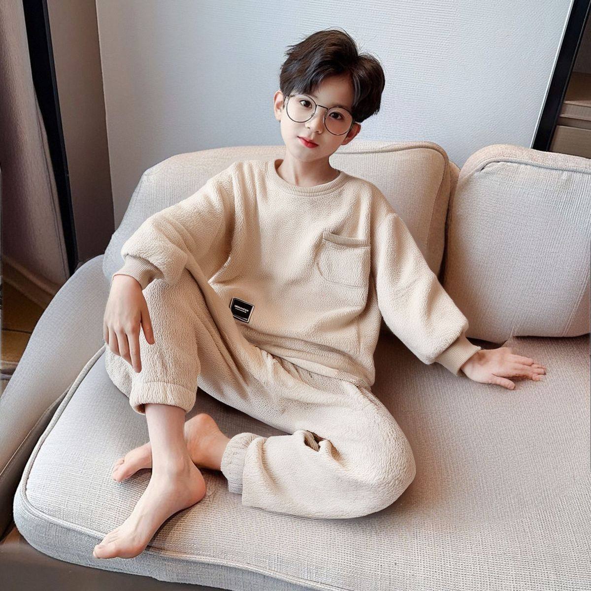 秋保暖男童家居服中大童居家服冬款儿童睡衣男孩长袖睡衣套装德绒,淘宝优惠券,粉丝福利购,淘宝优惠卷