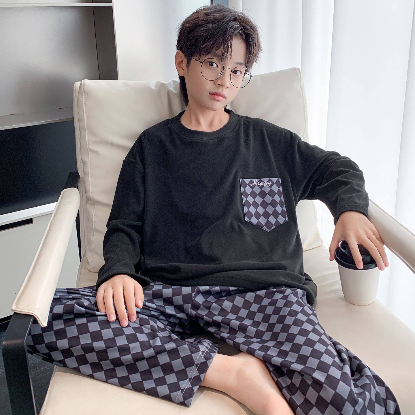 儿童睡衣男孩秋冬秋衣秋裤套装长袖德绒男童家居服保暖中大童睡衣,淘宝优惠券,粉丝福利购,淘宝优惠卷