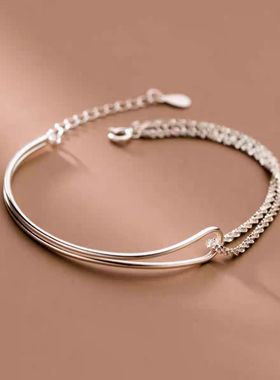 双层弯管满天星手链女2025新款小众设计麻花素链手饰品