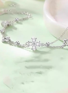 925镀银四叶草手链女款2025新款轻奢小众精致手饰闺蜜学生党礼物
