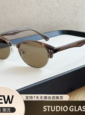 小框眉毛TR90框板材腿太阳镜