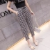 Xuân hè 2019 mới thời trang Hàn Quốc khí chất kẻ sọc đen trắng ngắn 9 feet trước quần dài nữ hậu cung nữ - Khởi động cắt quần đũi nữ Khởi động cắt