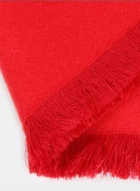 大红色围巾刺绣定制logo冬男女士本命年棉围巾年会活动中国红围脖