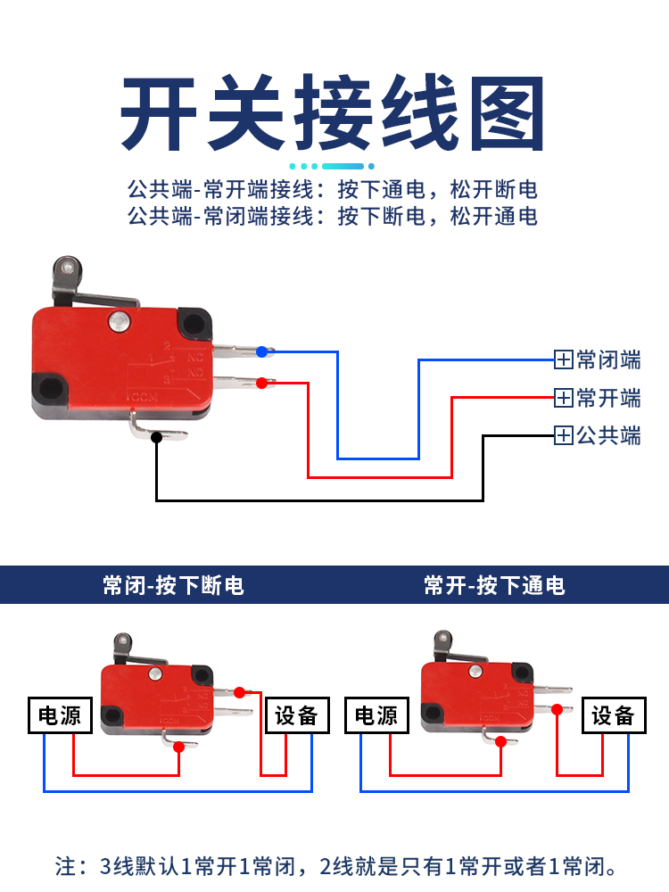 10个微波炉门开关格兰仕美的三角电饭锅煲KW微动开关16A配件通用-图2