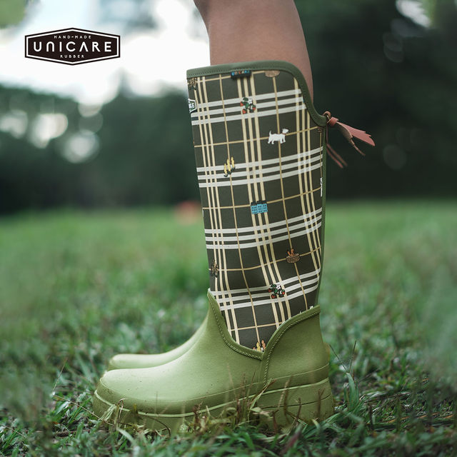 Co-branded Women's high-top non-slip waterproof ເກີບຝົນສະດວກສະບາຍ
