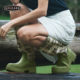 Co-branded Women's high-top non-slip waterproof ເກີບຝົນສະດວກສະບາຍ