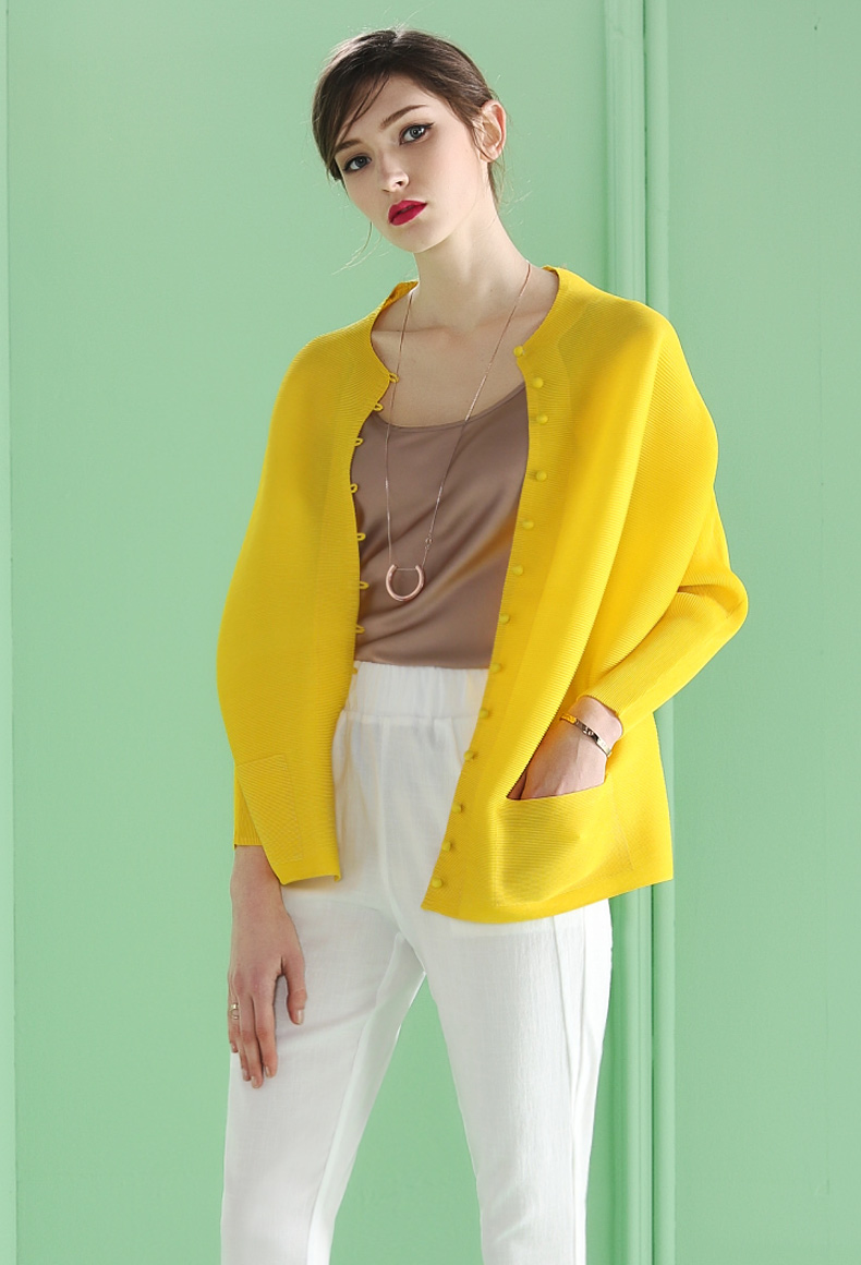 三宅褶皱2020年春季爆款包扣纯色 褶子一生  宸睿褶皱女装短外套