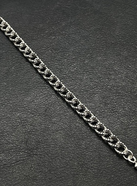 新做旧泰银潮嘻哈欧美复古满花十字花男士手链时尚百搭情人节礼物