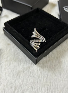 新品上市潮流鱼尾银戒指开口纯银男女复古个性食指欧美风情侣戒指