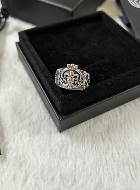 做旧式指环情侣s925纯银宫廷复古罗马开口皇冠戒指对戒潮男女饰品
