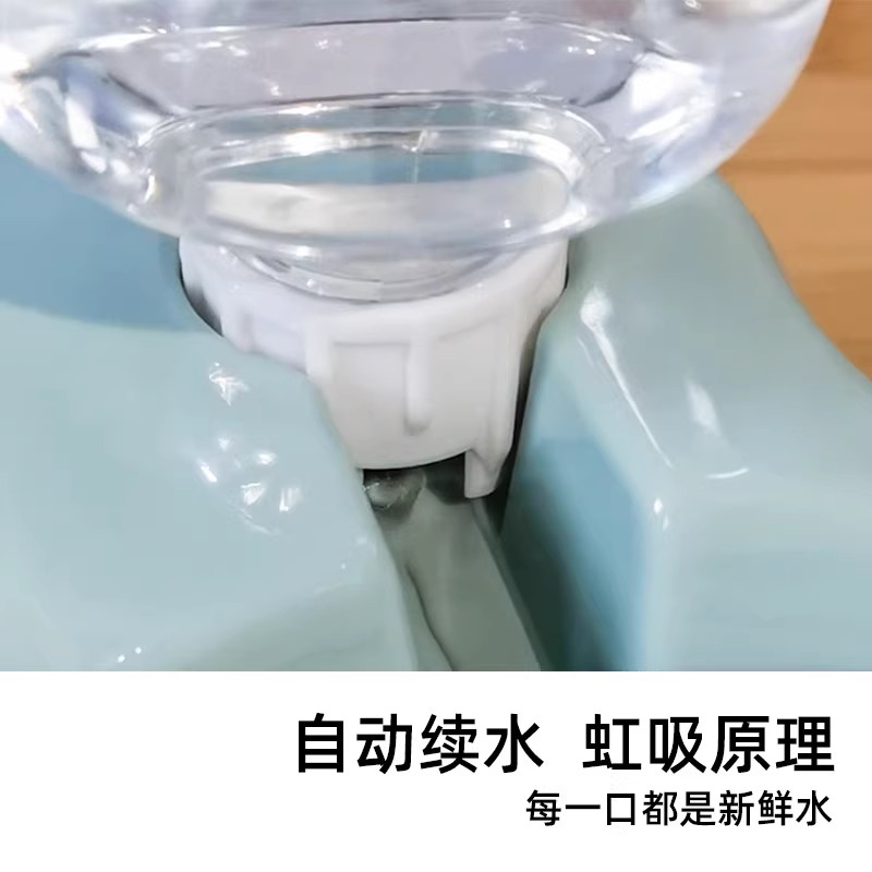 狗碗狗盆猫碗猫食盆自动饮水一体双碗防打翻宠物碗狗食盆宠物用品 - 图1
