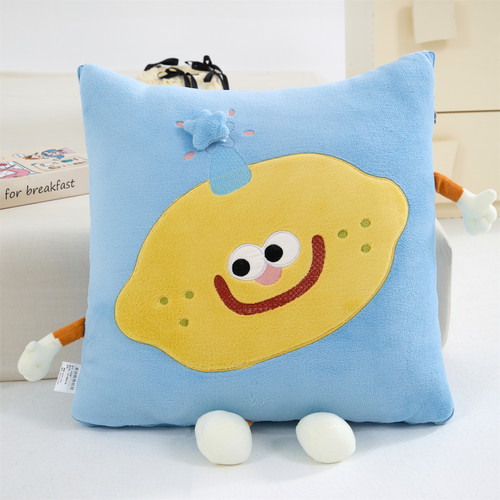 牛奶绒 抱枕被子两用沙发靠垫学生宿舍盖毯加厚办公室折叠枕头被 - 图3