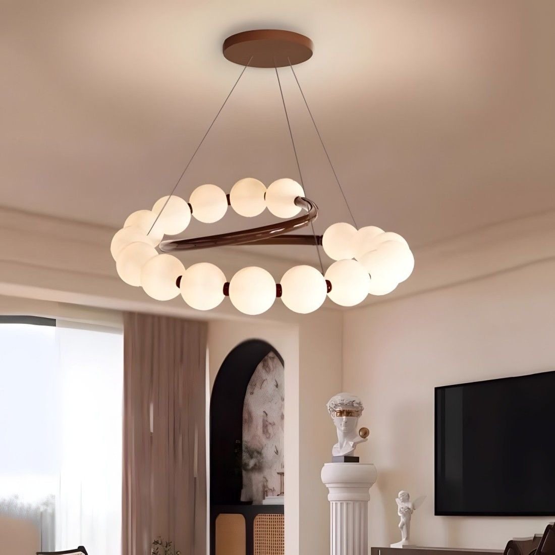 2025法式中古风客厅吊灯复古奶油风珍珠高级感餐厅主卧室灯具,淘宝优惠券,粉丝福利购,淘宝优惠卷