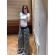 Runaway Tall Fairy 175 ສູງ 175 ສູງ navy striped ຂາກ້ວາງຂອງແມ່ຍິງ 2026 ລະດູໃບໄມ້ປົ່ງແລະ summer ກາງເກງຂາຍາວແອວສູງແບບປົກກະຕິ