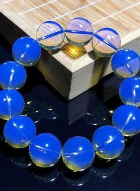 银麟家蓝珀手串墨西哥天空蓝琥珀佛珠老矿男女款手链正品保正