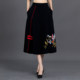 Promotional ethnic style cotton and linen skirt with artistic buckle