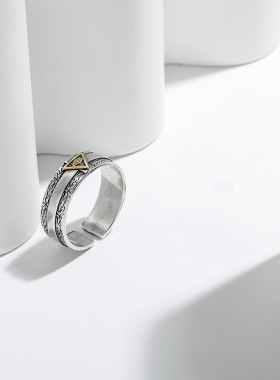 新欧美复古十字架戒指