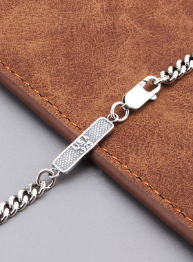 纯银马鞭链男女简约轻奢复古项链