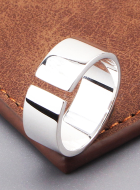 s925纯银开口戒指简约单身男