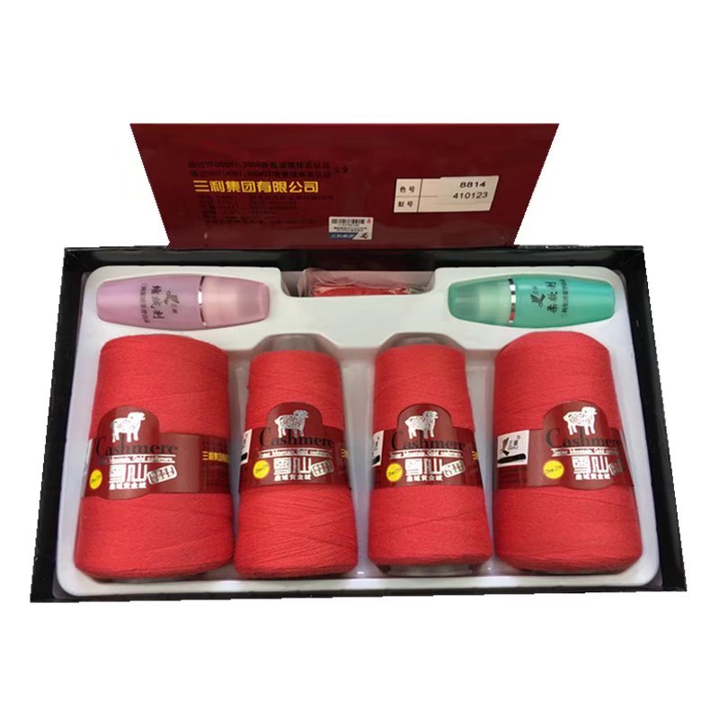 三利毛线正品手编纯山羊绒线貂绒线中细机织毛线团手织围巾毛衣线 - 图0