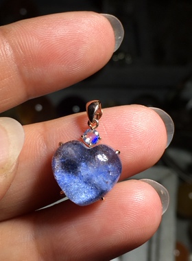 天然彩发晶钛晶幽灵草