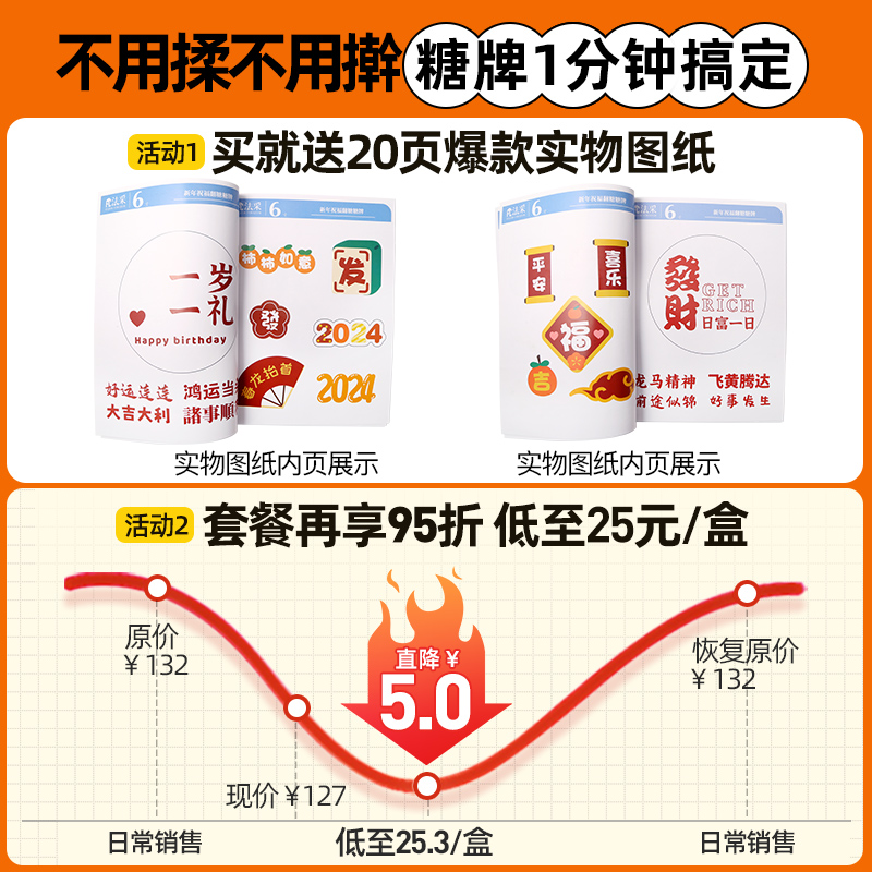 FC法采防潮彩色翻糖片干佩斯食用糖牌蝴蝶结蛋糕装饰翻糖膏皮饼干 - 图0