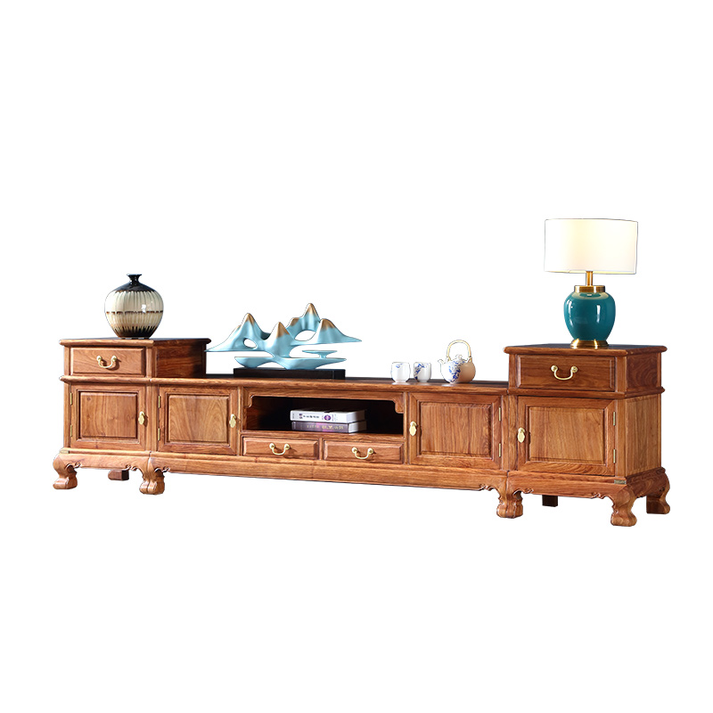 盛世周木匠三组合电视柜红木家具新中式刺猬紫檀客厅组合花梨木 - 图3