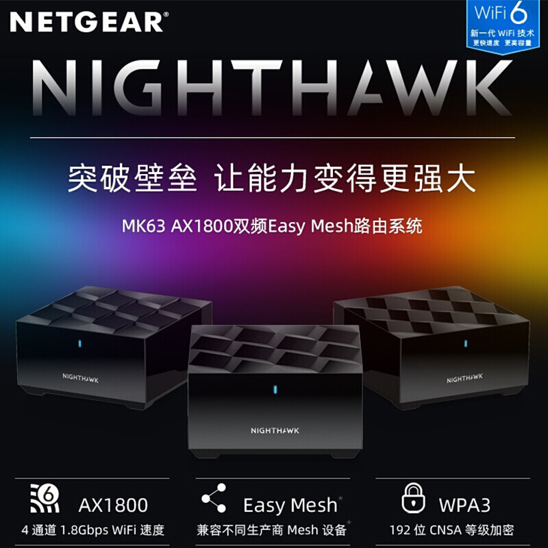 增强版官翻NETGEAR网件MK62/MK63 大户型WiFi6子母MESH无线路由器复式别墅家用千兆高速5G穿墙组网分布式覆盖 - 图1