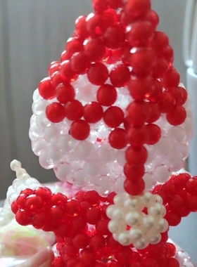 手工串珠编织成品圣诞老人家居装饰品摆件礼物儿童