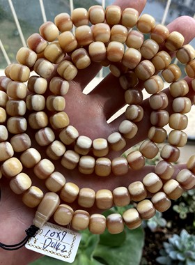 天然驼骨未脱脂三花料老型桶珠