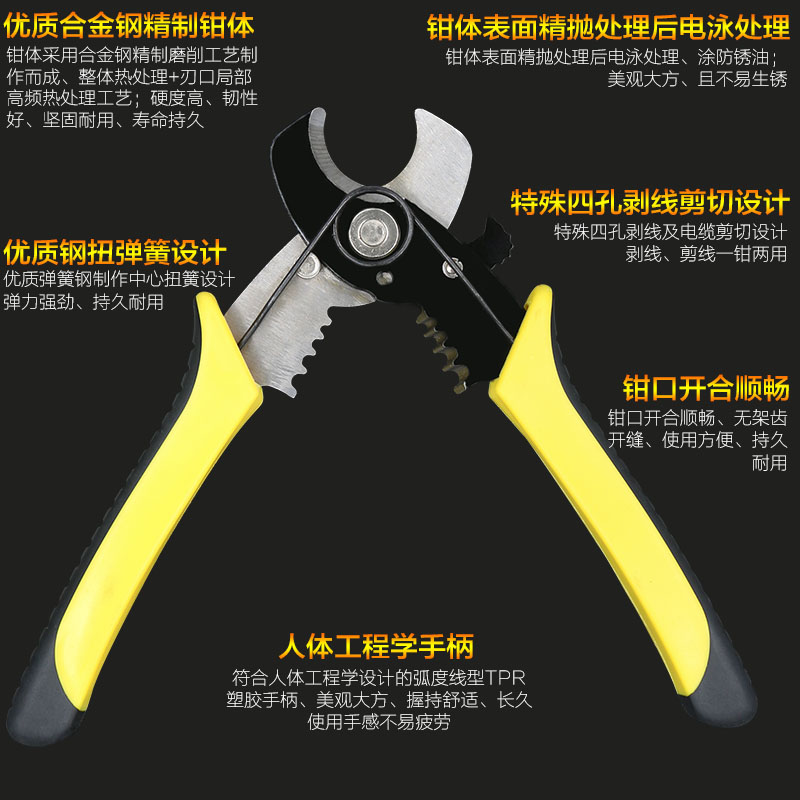 多功能剥线钳手动扒皮钳子破剪压线网线电缆剥皮刀拨线钳电工工具