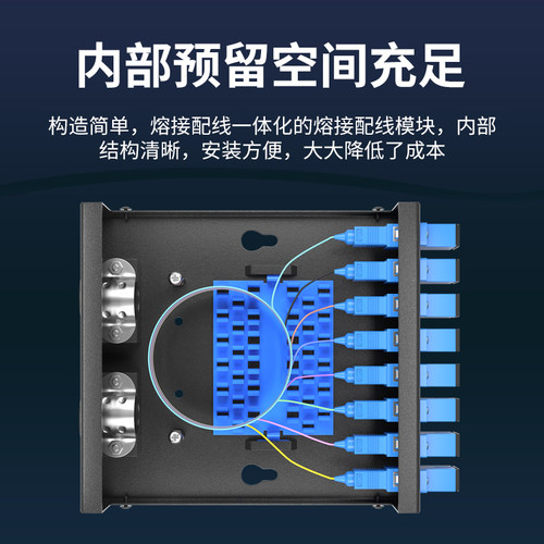 YOUYSI加厚迷你8口光纤终端盒8芯满配单模SC多模方口62.5/125万兆50/125广电APC板厚1.0 - 图1