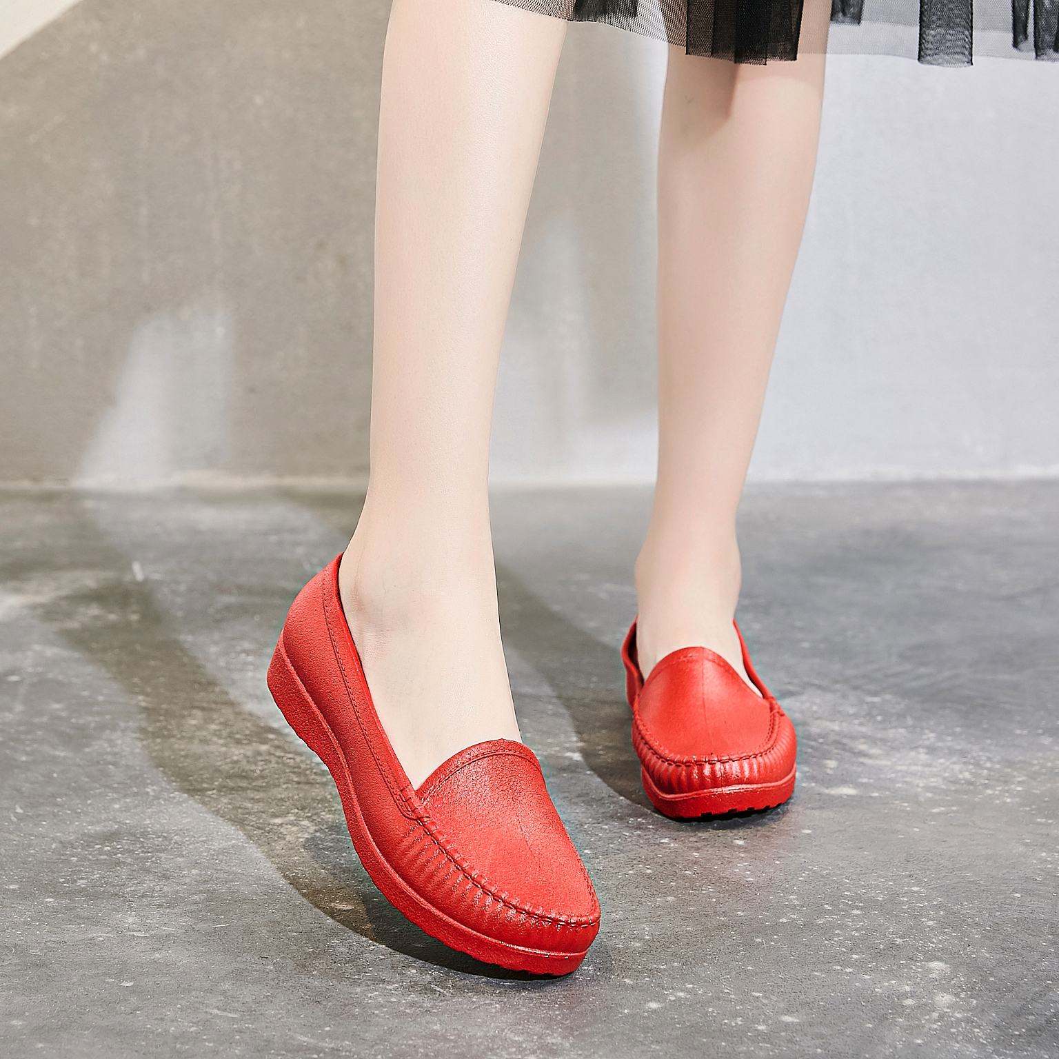 新款低帮雨鞋女士雨靴韩国时尚成人防滑厨房工作胶鞋浅口防水鞋女 - 图2