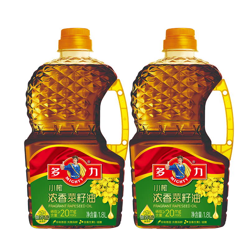 【官方旗舰店】多力浓香菜籽油1.8L*2瓶家用食用油非转基因_虎窝淘