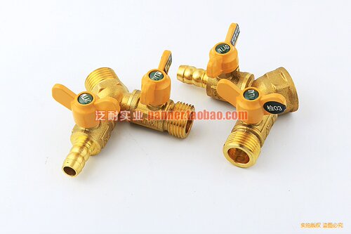 盾运阀门燃气4分Y型铜球阀内螺纹外丝宝塔头分路阀三通煤气管开关 - 图1