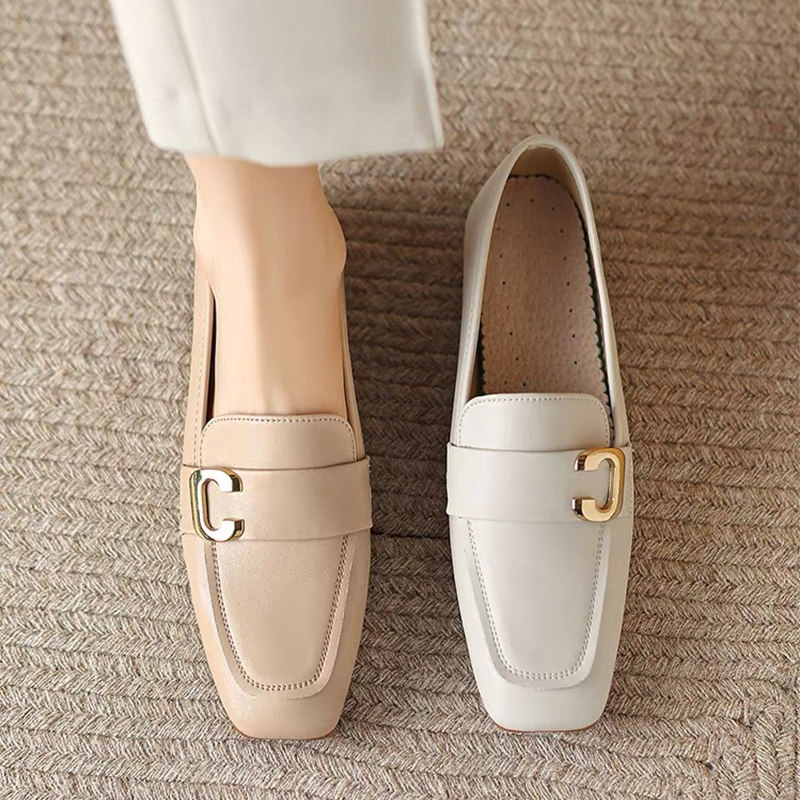 单鞋女夏季2026年新款一脚蹬女鞋子百搭乐福豆豆鞋平底小皮鞋夏秋,淘宝优惠券,粉丝福利购,淘宝优惠卷