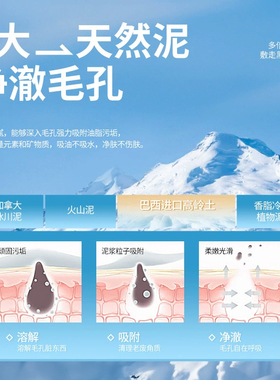 左颜右色净透清洁蓝泥膜男士专用清洁毛孔控油痘肌去黑头涂抹面膜