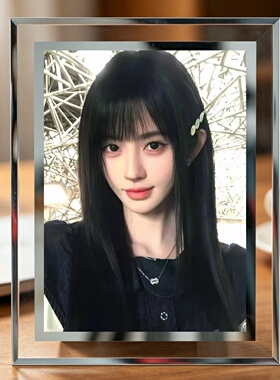 鞠婧祎周边签名水晶玻璃相框明星相片粉丝收藏立牌摆台生日礼物