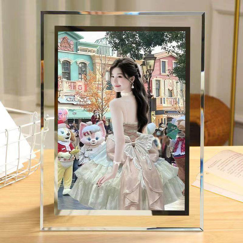 ins立牌相框定制 明星周边赵露思饭制水晶玻璃摆件应援节日礼物,淘宝优惠券,粉丝福利购,淘宝优惠卷