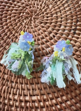 花团锦簇 超仙法式花朵串珠流苏耳环高级感小众设计气质耳钉女