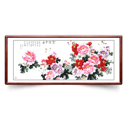 翰澎手绘国画富贵牡丹花画挂画卷轴中堂画客厅字画花开富贵装饰画 - 图3
