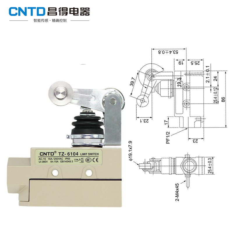 昌得CNTD限位开关防水防油行程开关TZ-6104 6102 6101 6106 6002-图2