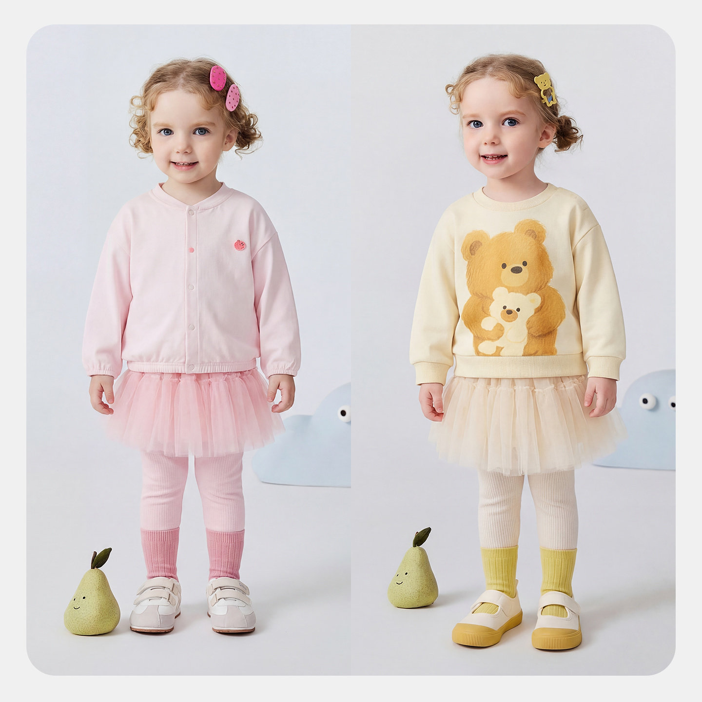 迷你巴拉巴拉女童宝宝裤子春新品棉柔亲肤拼接蕾丝裙摆甜美打底裤