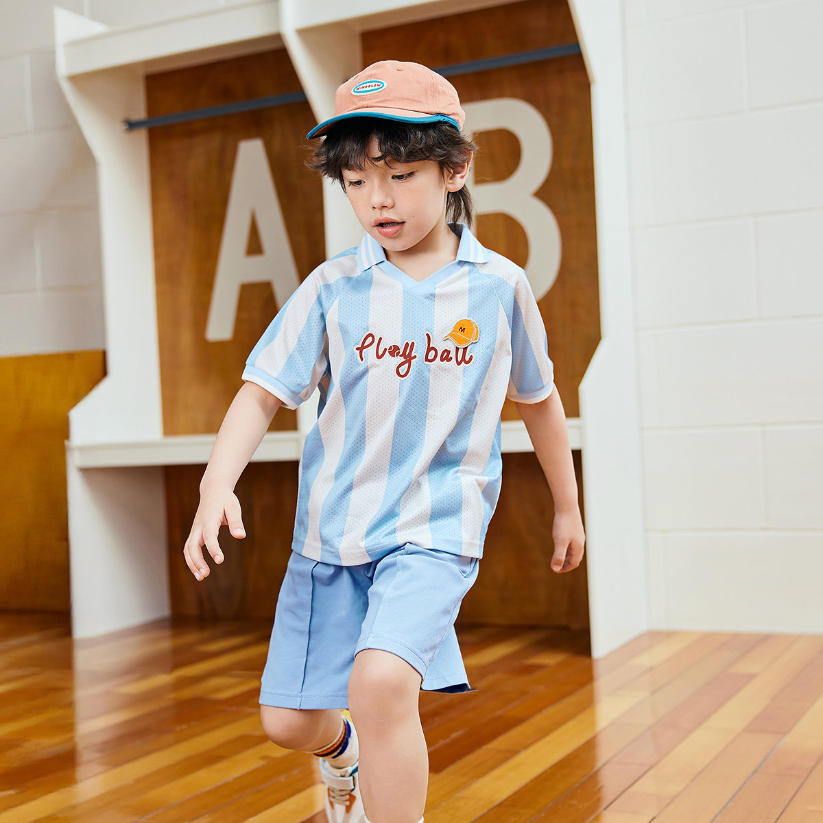 迷你巴拉巴拉运动套装男童宝速干透气宝网眼不闷汗复古条纹夏季,淘宝优惠券,粉丝福利购,淘宝优惠卷