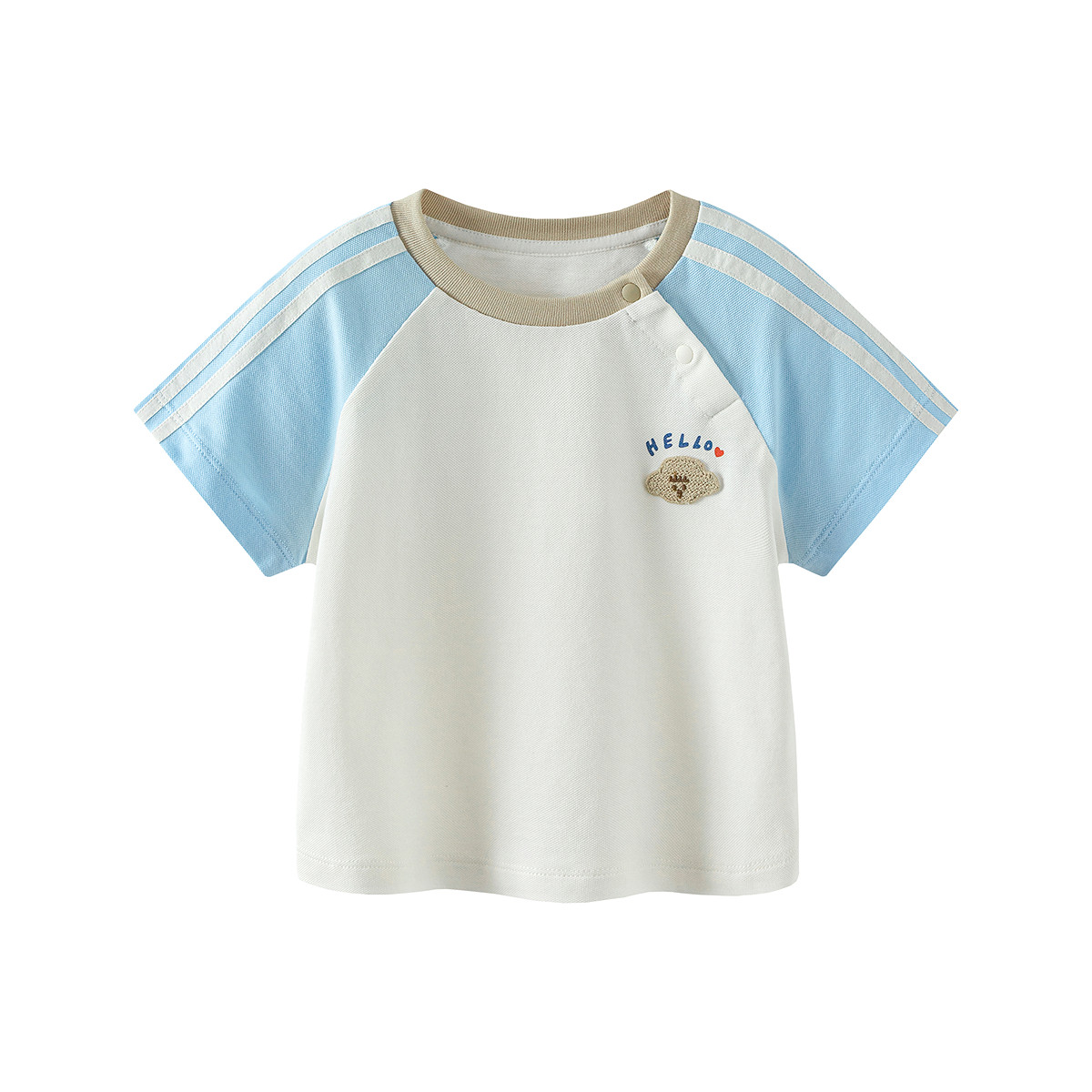 迷你巴拉巴拉男童短袖T恤凉感抑菌透气拼色运动风宝宝上衣26新款