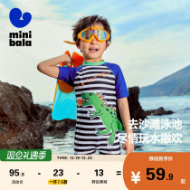 (sunscreen UPF50) Mini Barabara boy flat angle one-piece swimsuit 2023 Summer clothes for children swimsuit