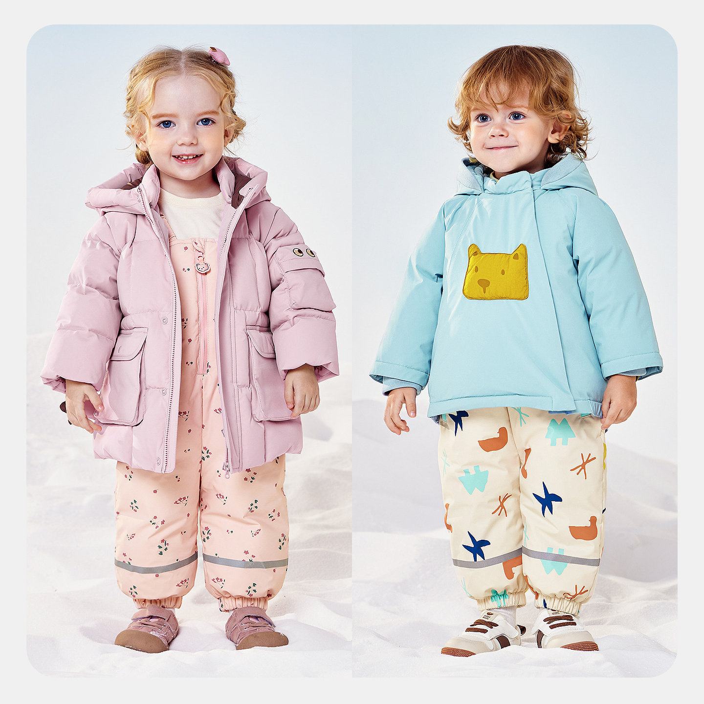 [拒水羽绒]迷你巴拉巴拉男女童宝宝羽绒背带裤2025冬三防保暖裤子