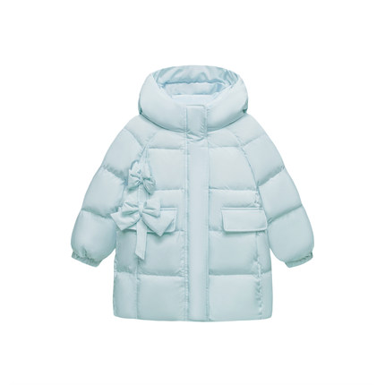 迷你巴拉巴拉女童羽绒服冬季新款连帽中长款宝宝保暖洋气羽绒外套