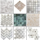 Натуральная мраморная мозаичная плитка фон стена ванная комната ванная балкон балкон балкон большой цветочный зеленый золото зеленый