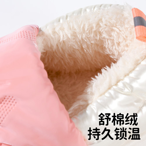 欧孕儿童棉拖鞋包跟秋冬季新款防滑男童女童宝宝室内居家小孩棉鞋 - 图0